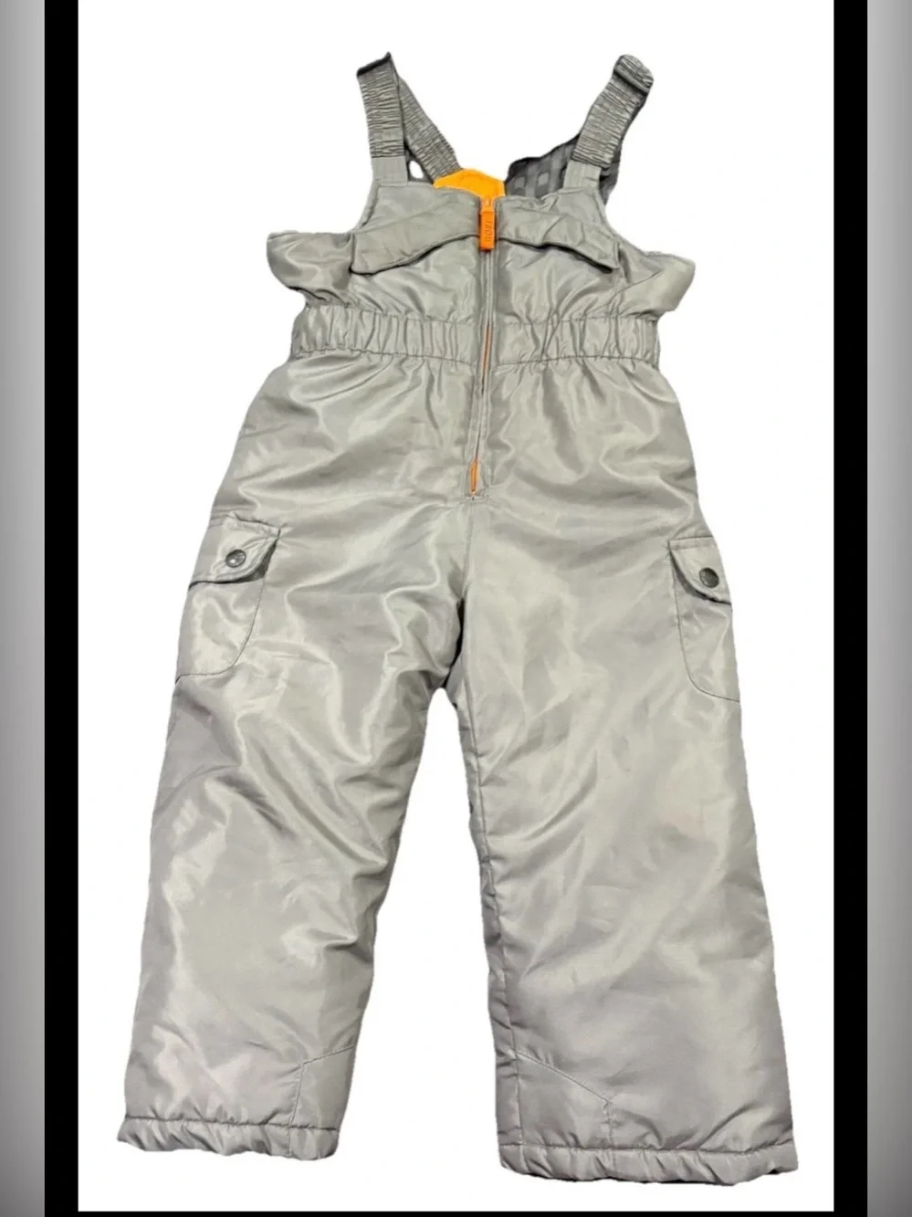 Kids Gray Insulated Snow Bib Overalls - IZOD 4T